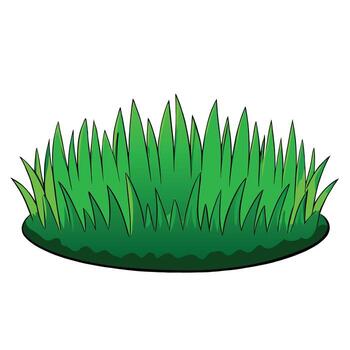 Patch of fresh green lawn grass cut out placed on white or transparent background Icons vector
