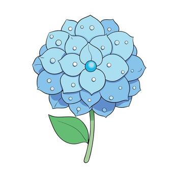 Young Hydrangea flower with dew Extremely shallow depth of field for a dreamy feel Icons vector