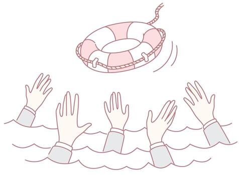 Essential and Lifesaving Assistance During a Distress Scenario to Save Lives in Danger vector