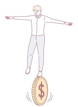 Balancing Finances A Key Symbol of Effective Financial Management and Risk Mitigation vector