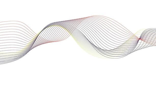 Abstract Red and Yellow Gradient Wave Lines Background vector