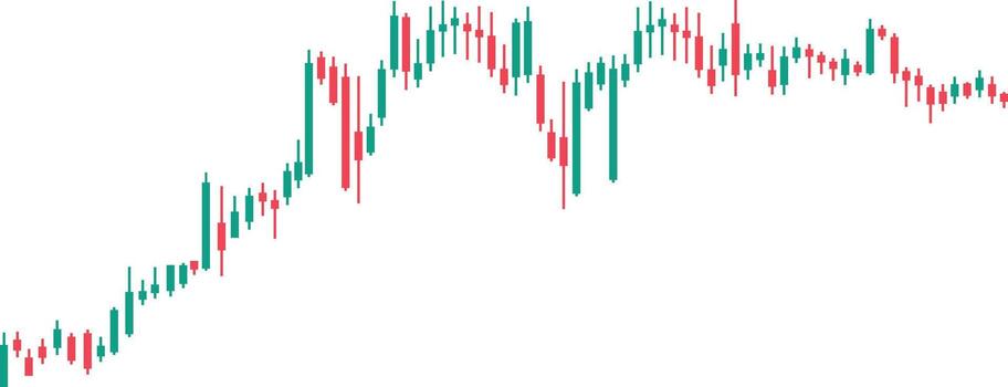 Crypto Candlestick Chart Tools Red and Green Candle Graph for Traders. Illustration on Transparent Background. vector