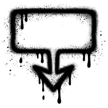 Pointer billboard with graffiti style, arrow billboard pointing road. vector