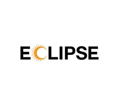 Eclipse text based wordmark logo design vector