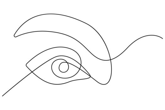Abstract eye in continuous line art style vector