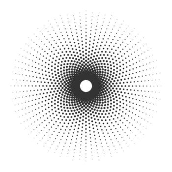 Abstract Retro Halftone Circle. Created using AI and finalized in professional software. vector