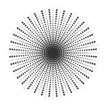Abstract Radial Halftone Circle. Created using AI and finalized in professional software. vector