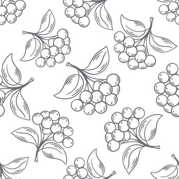 sin costura modelo con bosquejo de baya ramas y hojas vector