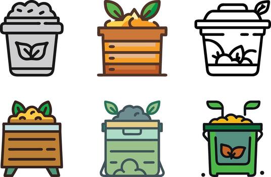Composting Bins Buckets A Guide to Home Composting vector