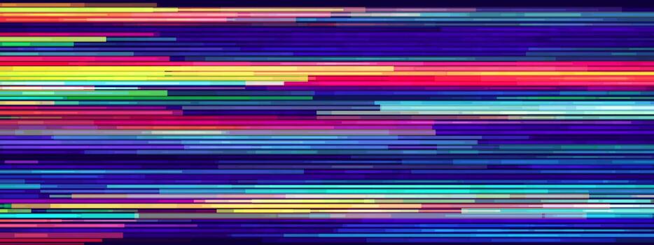 Gamer glitch background with pixel cyberpunk effects and digital screen distortion. Abstract blue noise patterns and static overlays for game art. Retrowave light effects with geometric shapes. vector