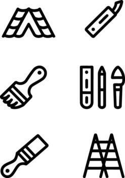 Construction Icons Representing Home Improvement Projects A Visual Guide to Tools and Equipment Needed For Professional Contracting and Residential Renovations vector