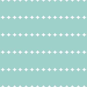 Seamless abstract geometric pattern with horizontal rows of small stars on a green background vector