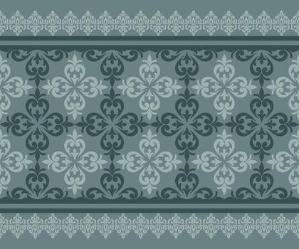 Intricate Ornamental Pattern in Teal Tones vector