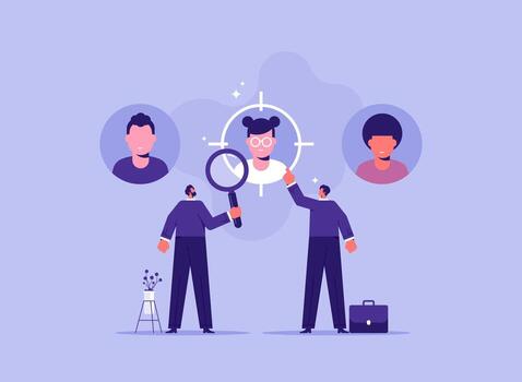 Character detection analysis illustration vector