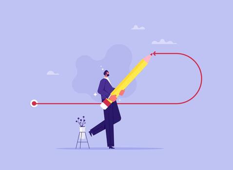 Decision to change direction in business concept vector