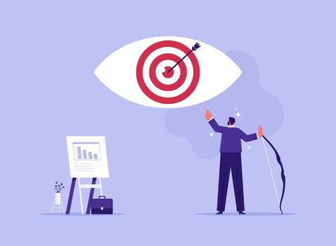 Businessman aiming at target illustration vector