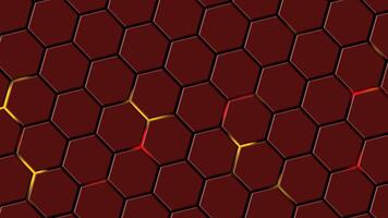 rood en oranje lava stijl zeshoekig patroon achtergrond video