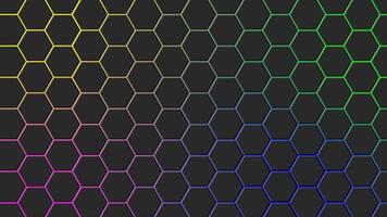 färgrik 3d hexagonal mönster bakgrund med en modern, trogen design video