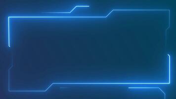 Futuristic HUD display frame with glowing geometric lines video