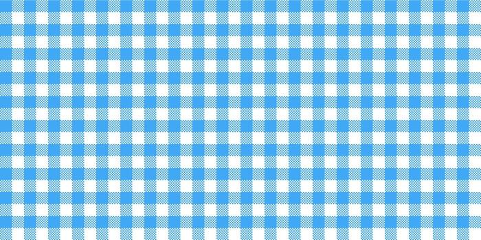 Blue vichy pattern with seamless texture with white square. Gingham picnic tablecloth background for scottish paper design. Abstract plaid grid wrapping material for cozy easter or spring wallpaper. vector