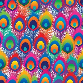 Abstract seamless colorful Feathers pattern vector