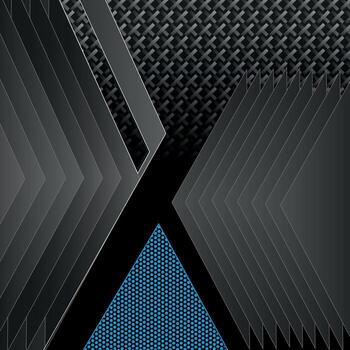 oscuro geométrico resumen antecedentes con metálico textura y azul triángulo detalle vector