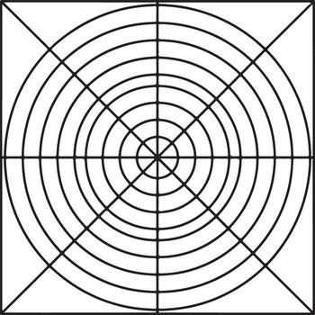 Radial Concentric Circle Target Grid vector