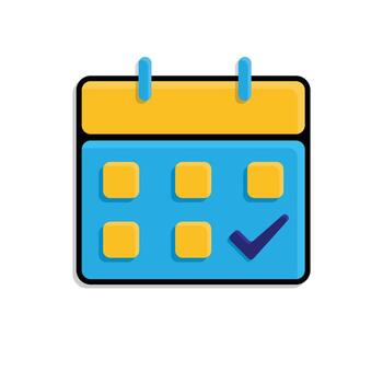 planning icon. Management. Calendar with checkmarks at the end. office, Team, analysis. Isometric design style vector