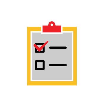 approve icon. management. paper on a test board with a check mark. manager, success. Flat design style vector