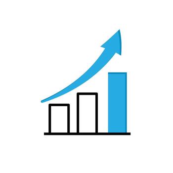 crecimiento icono. gestión. grafico y arriba flecha. adecuado para informes y web iconos oficina, equipo, análisis. mezclado diseño estilo vector