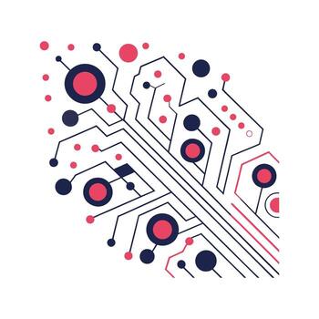 Abstract Technology Background Network Connections Circuit Board Design Geometric Shapes Illustration vector