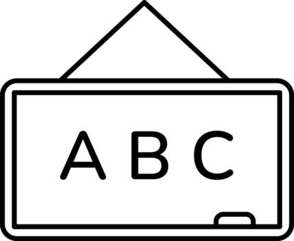 pizarra icono para enseñando y aprendiendo. línea Arte pizarra o pizarron icono simbolizando salón de clases enseñando aprendizaje presentación y educación recursos para escuelas colegios y capacitación. vector