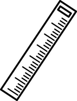 Ruler Icon for Measurement and Education. Line art ruler or scale icon symbolizing measurement accuracy geometry and study tools for education school projects design work and engineering purposes. vector