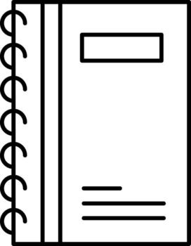 Notebook Icon for Study Writing and Notes. Line art notebook or diary icon symbolizing study writing planning note taking and education resources for schools colleges and training purposes. vector