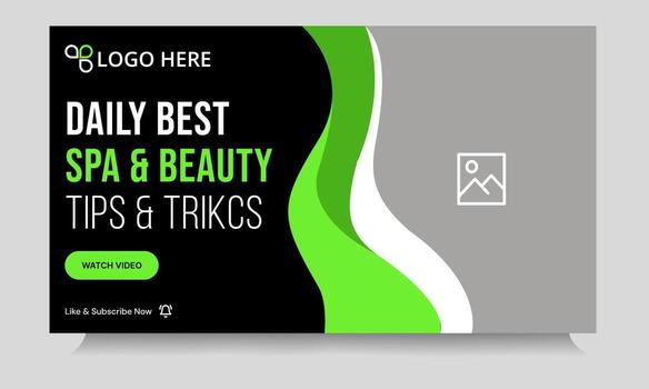 Trending body massage youtube thumbnail banner template design, customizable illustrator eps 10 file format vector