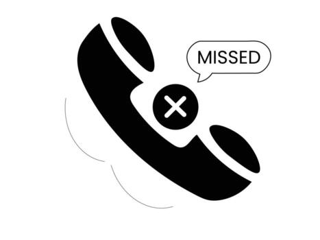 Missed call icon outline symbol. Phone icon. Phone icon. Incoming, outgoing, and missed call icon. flat style editable isolated design. vector