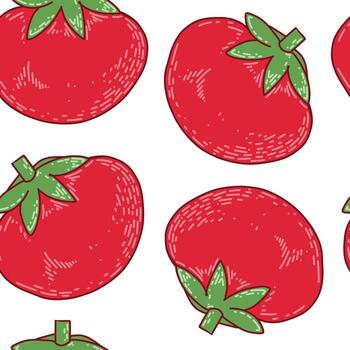 Colorful tomato pattern design vector