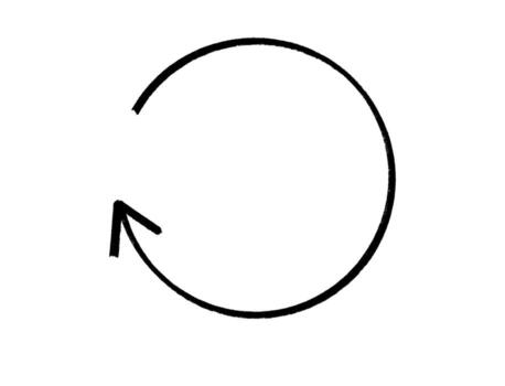 A circle with a arrow pointing to the left vector