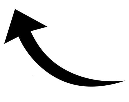 An arrow pointing up in a black and white image vector