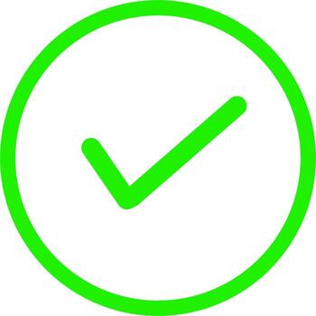 Green Check Mark Symbol Showing Approval in a Circle vector