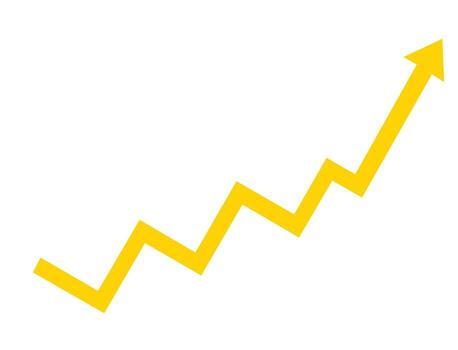 Yellow Arrow Graph Showing Growth and Progress vector