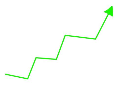 Green arrow pointing up showing growth chart vector