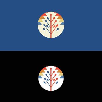 resumen árbol logo diseño con geométrico modelo en circulo para marca y empresa identidad utilizar vector