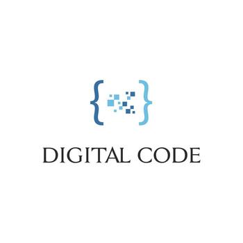 digital código logo diseño concepto sencillo y creativo vector