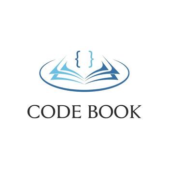 code book logo design concept for programming vector
