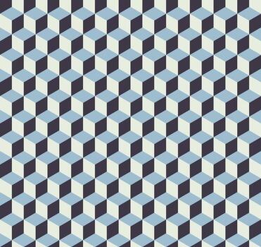 Geometric Blue Cube Pattern on White Background vector