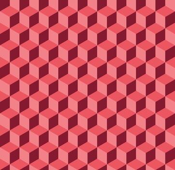 Geometric Red Cube Pattern Background vector