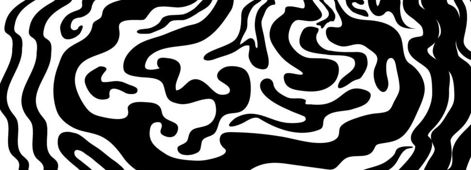 Abstract wavy lines mimic flowing coffee or espresso in a continuous minimal pattern. Perfect for modern packaging, cafe menus, and food blog backgrounds with a stylish monochrome aesthetic. vector