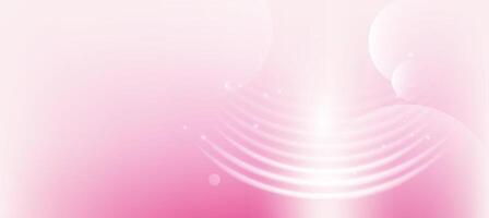 Soft Pink Cosmetic Background with Abstract Glowing Waves and Bokeh vector