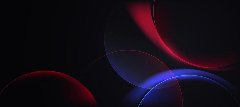 resumen neón círculos antecedentes con brillante rojo y azul elementos vector